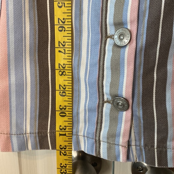 BDG Gray Pastel Striped Button Front Overall Sleeveless Skirtall Casual Dress XS - Picture 8 of 13